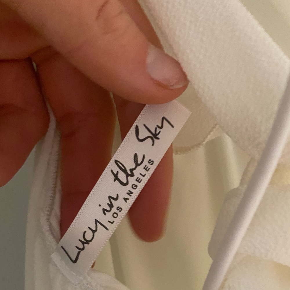 White lucy in the sky mini dress